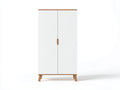 Armarios de 2 puertas 90x50x180 cm - blanco y marrón natural - estilo nórdico