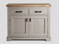 Aparadores de madera 100x42x86 cm - blanco roto y madera natural - diseño con 2 puertas y 2 cajones para comedor