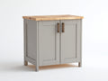 Aparadores de madera manufacturada con 2 puertas 100x45x85 cm - gris madera natural - encimera efecto madera