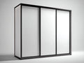 Armarios de 3 puertas correderas 240x65x210 cm - paneles blancos con estructura negra - diseño moderno para dormitorio