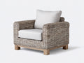 Sillones de ratán natural 88x84x88 cm - natural lavado y beige claro - diseño con brazos para salón