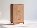 Armarios de madera 100x55x180 cm - Marrón natural - Diseño de dos puertas con cajón